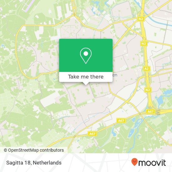 Sagitta 18, 5505 RW Veldhoven kaart