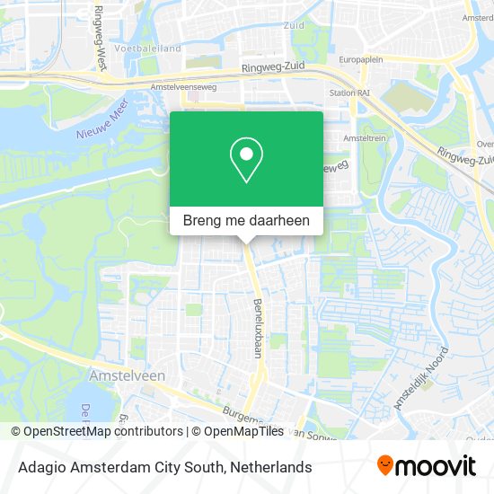 Adagio Amsterdam City South kaart
