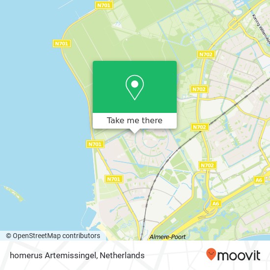 homerus Artemissingel, 1363 TG Almere-Stad kaart