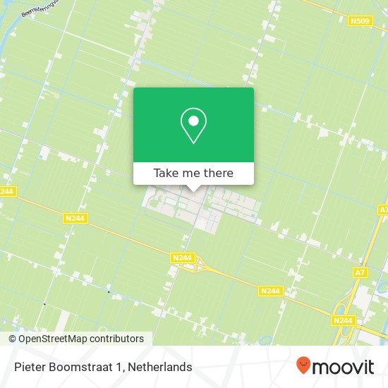 Pieter Boomstraat 1, 1462 KC Middenbeemster kaart