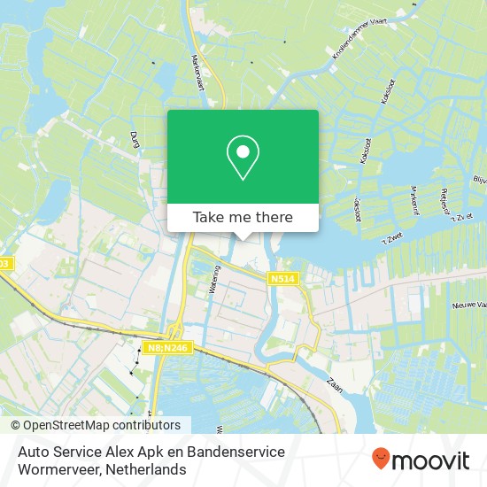 Auto Service Alex Apk en Bandenservice Wormerveer, Witte Vlinderweg 21G kaart