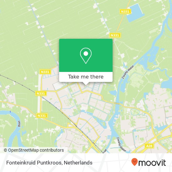 Fonteinkruid Puntkroos, 8043 NV Zwolle kaart