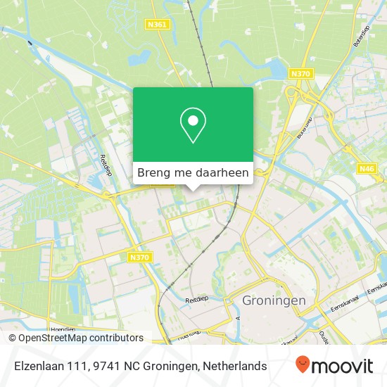 Elzenlaan 111, 9741 NC Groningen kaart