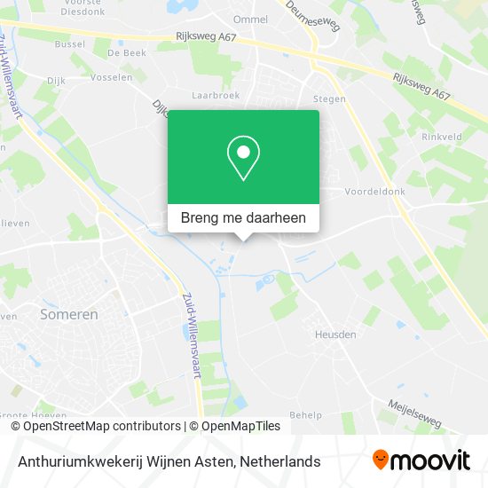 Anthuriumkwekerij Wijnen Asten kaart