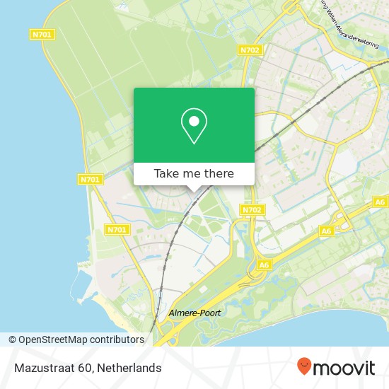 Mazustraat 60, 1363 RE Almere-Stad kaart