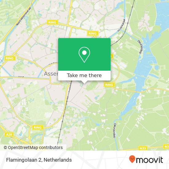 Flamingolaan 2, 9404 CV Assen kaart