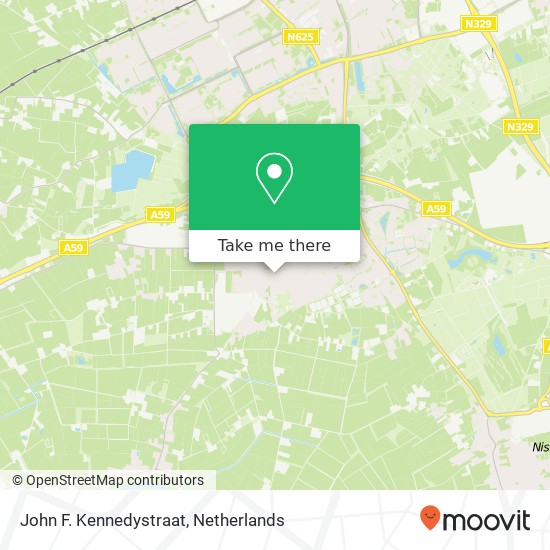 John F. Kennedystraat, 5384 KX Heesch kaart