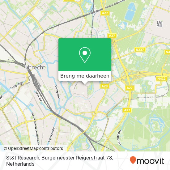 St&t Research, Burgemeester Reigerstraat 78 kaart