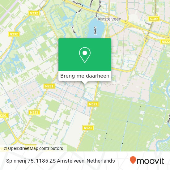 Spinnerij 75, 1185 ZS Amstelveen kaart