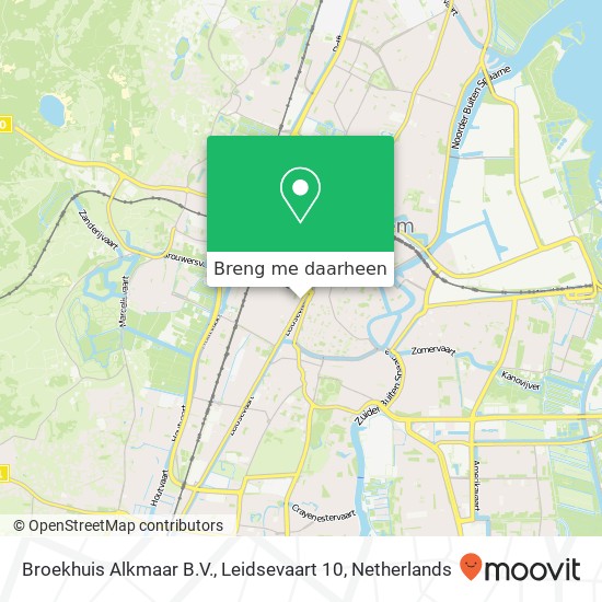 Broekhuis Alkmaar B.V., Leidsevaart 10 kaart