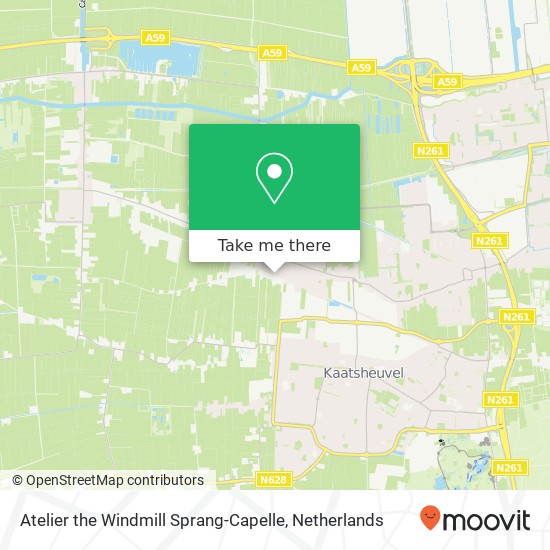 Atelier the Windmill Sprang-Capelle, Zuidhollandsedijk 34A kaart