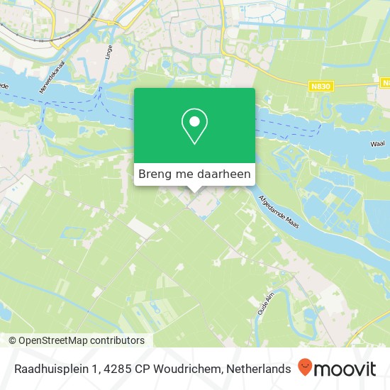 Raadhuisplein 1, 4285 CP Woudrichem kaart