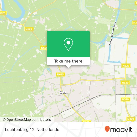 Luchtenburg 12, 5346 VD Oss kaart