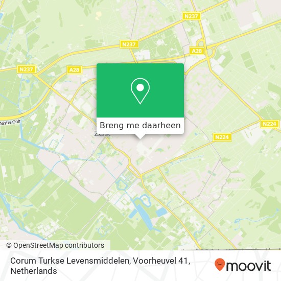 Corum Turkse Levensmiddelen, Voorheuvel 41 kaart