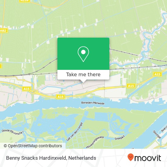 Benny Snacks Hardinxveld, Den Bogerd 28 kaart