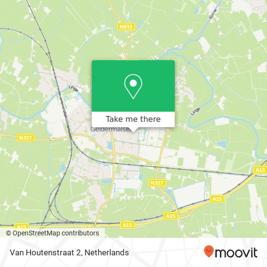 Van Houtenstraat 2, 4191 HN Geldermalsen kaart