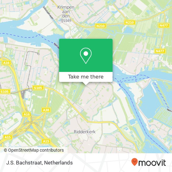 J.S. Bachstraat, 2983 Ridderkerk kaart
