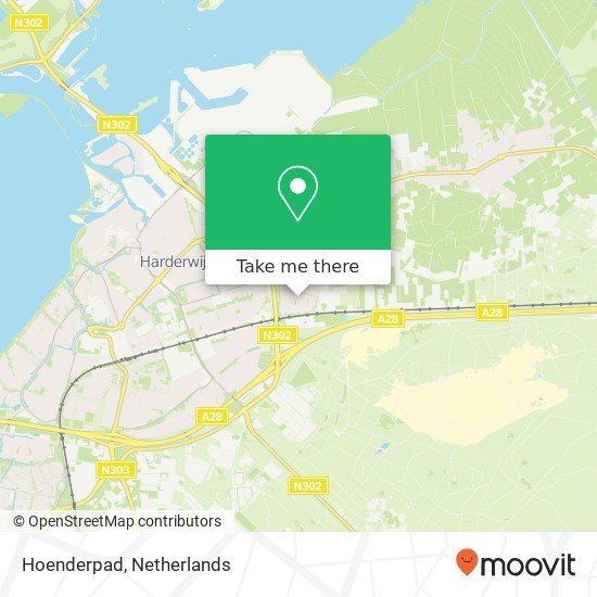 Hoenderpad, 3848 AS Harderwijk kaart