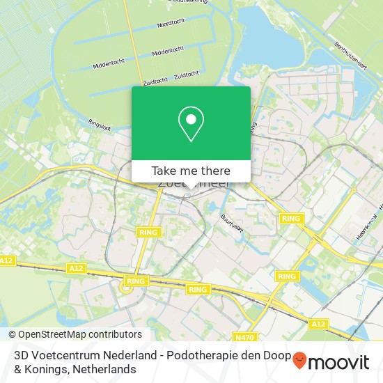 3D Voetcentrum Nederland - Podotherapie den Doop & Konings, Promenadeplein 117 kaart