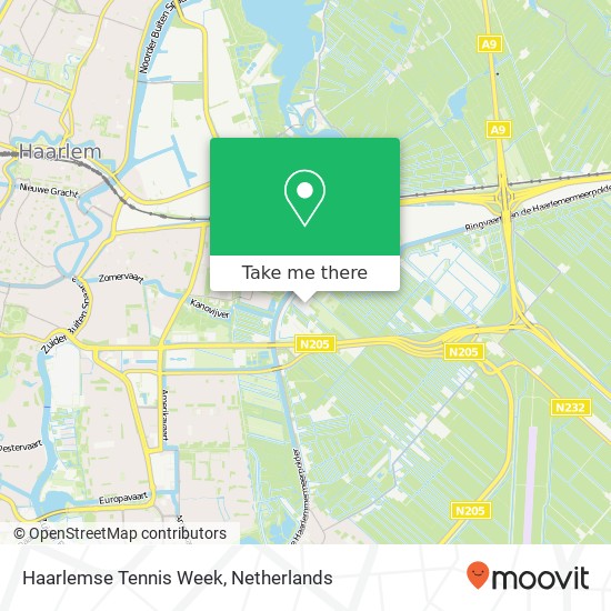 Haarlemse Tennis Week, Vijfhuizerdijk 204A kaart