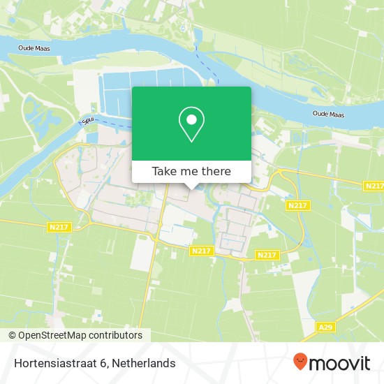 Hortensiastraat 6, 3261 BH Oud-Beijerland kaart