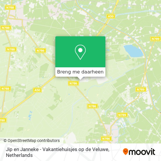 Jip en Janneke - Vakantiehuisjes op de Veluwe kaart