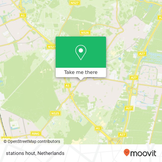 stations hout, 1251 CR Laren kaart