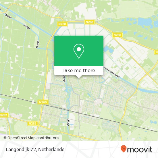 Langendijk 72, 5045 AV Tilburg kaart