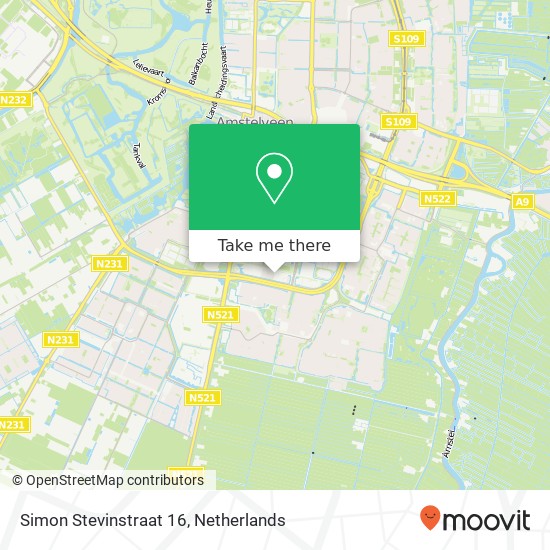 Simon Stevinstraat 16, 1185 XR Amstelveen kaart