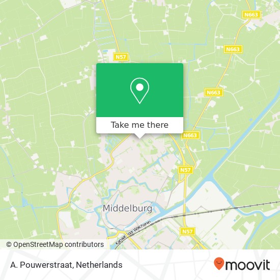 A. Pouwerstraat, 4333 ME Middelburg kaart