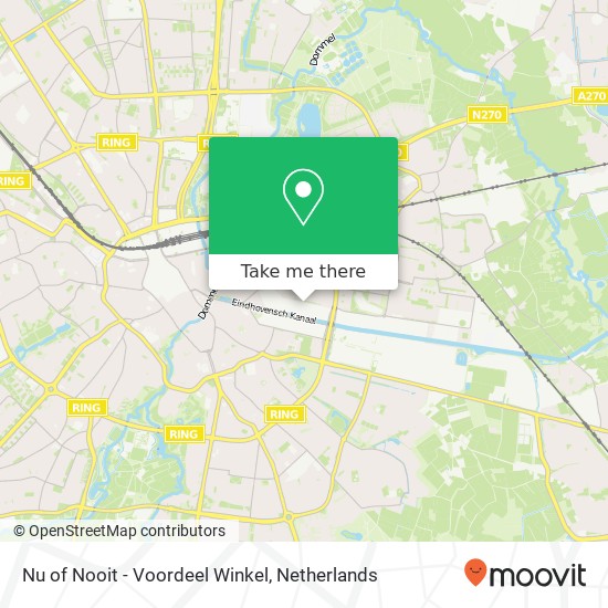 Nu of Nooit - Voordeel Winkel, Ruysdaelbaan 31A kaart