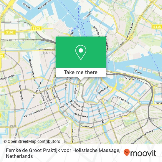 Femke de Groot Praktijk voor Holistische Massage, Nieuwezijds Voorburgwal kaart