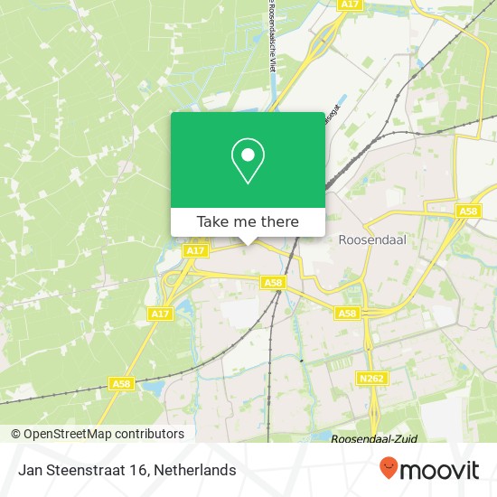 Jan Steenstraat 16, 4703 CC Roosendaal kaart