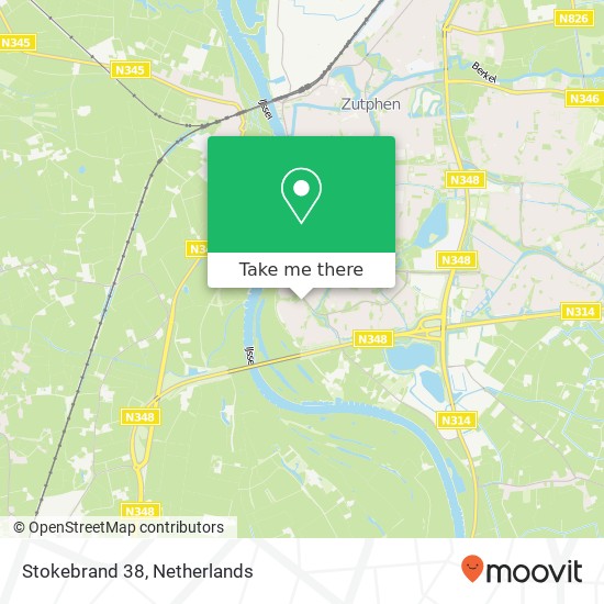 Stokebrand 38, 7206 EG Zutphen kaart