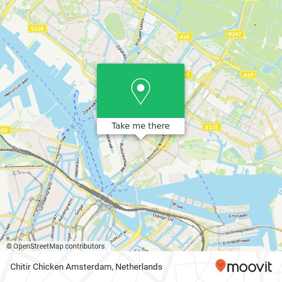 Chitir Chicken Amsterdam, Gentiaanstraat kaart