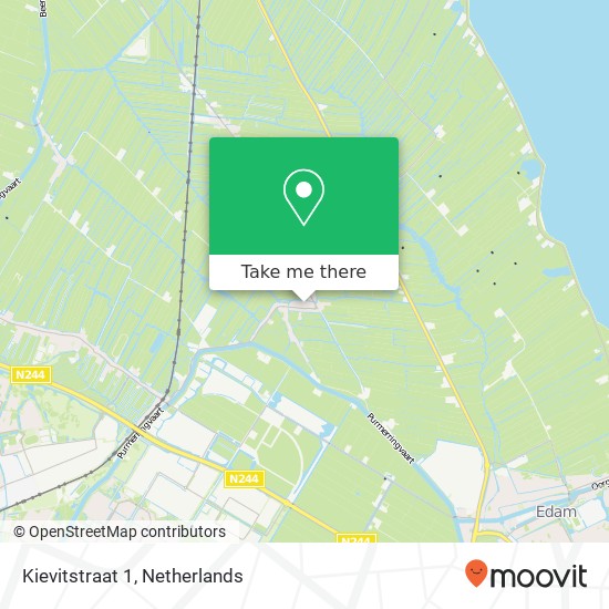 Kievitstraat 1, 1472 GJ Middelie kaart