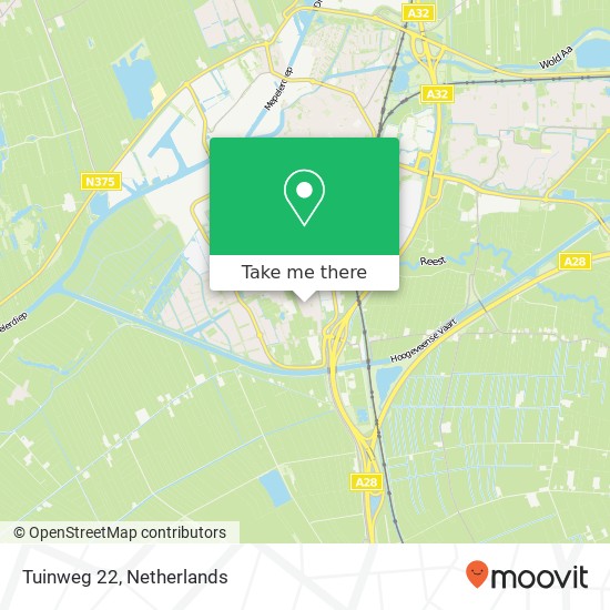 Tuinweg 22, 7944 AD Meppel kaart