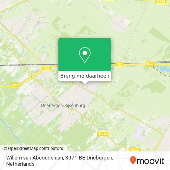 Willem van Abcoudelaan, 3971 BE Driebergen kaart