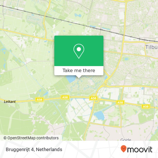 Bruggenrijt 4, 5032 BH Tilburg kaart