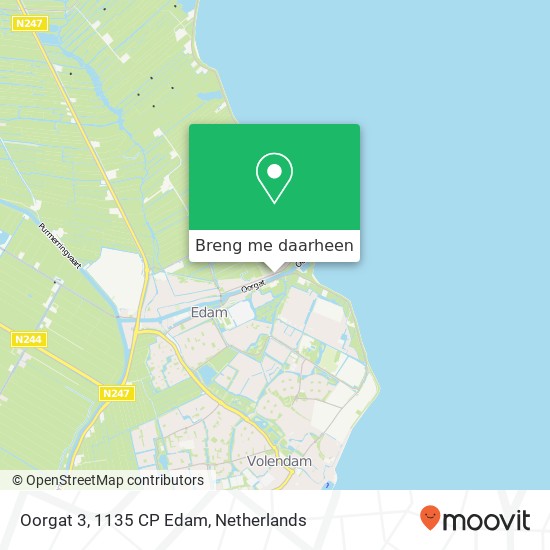 Oorgat 3, 1135 CP Edam kaart