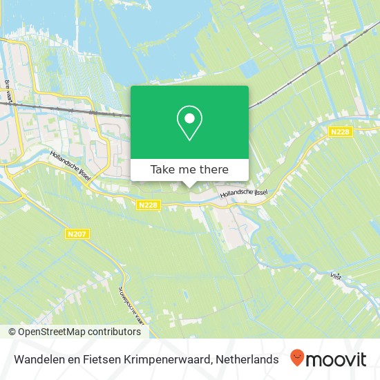 Wandelen en Fietsen Krimpenerwaard kaart