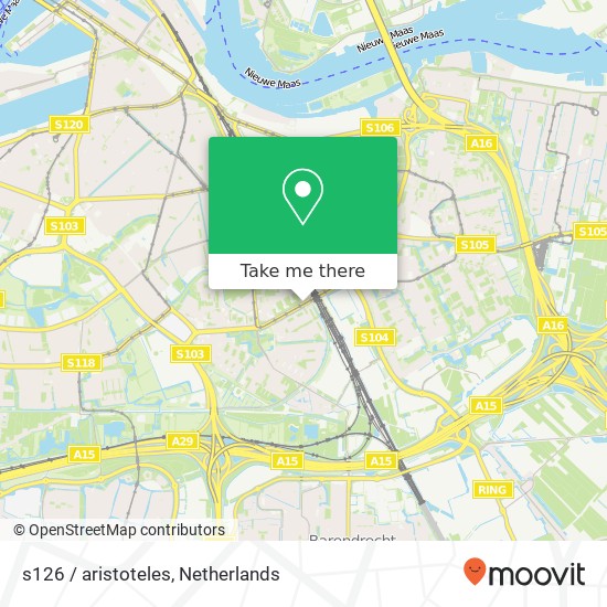 s126 / aristoteles, 3076 Rotterdam kaart