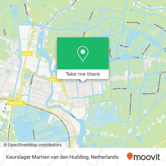 Keurslager Martien van den Hudding, Faunastraat kaart