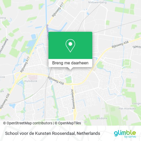 School voor de Kunsten Roosendaal kaart