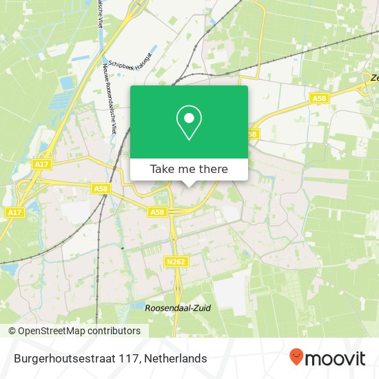 Burgerhoutsestraat 117, 4702 BC Roosendaal kaart