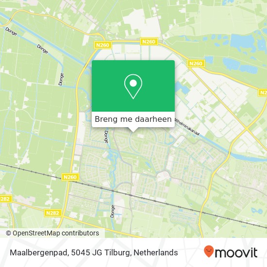 Maalbergenpad, 5045 JG Tilburg kaart