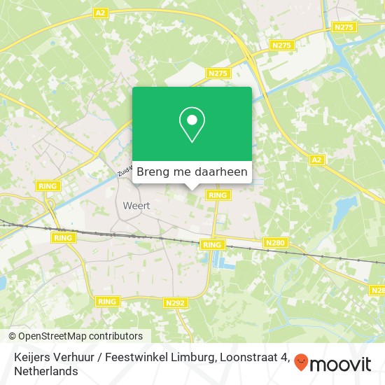 Keijers Verhuur / Feestwinkel Limburg, Loonstraat 4 kaart