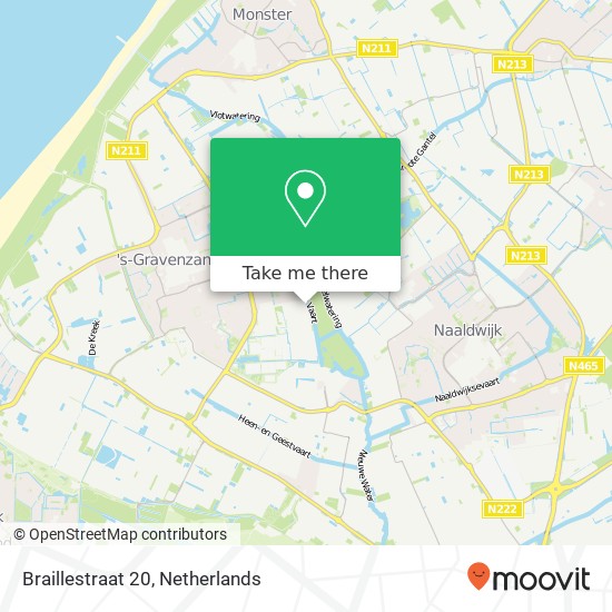 Braillestraat 20, 2691 HX 's-Gravenzande kaart