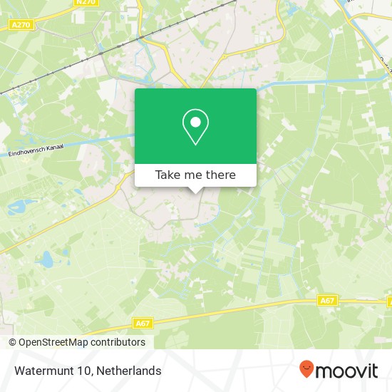 Watermunt 10, 5731 TE Mierlo kaart