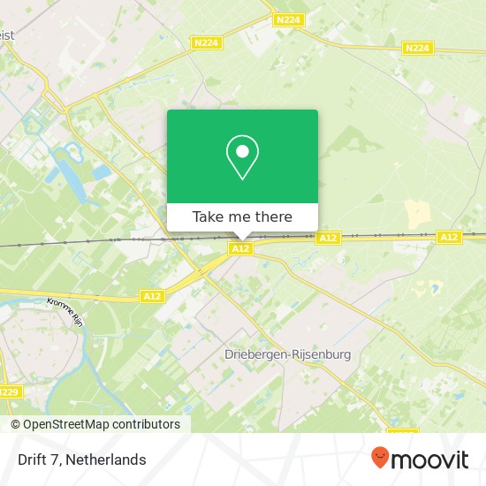 Drift 7, 3971 MT Driebergen-Rijsenburg kaart